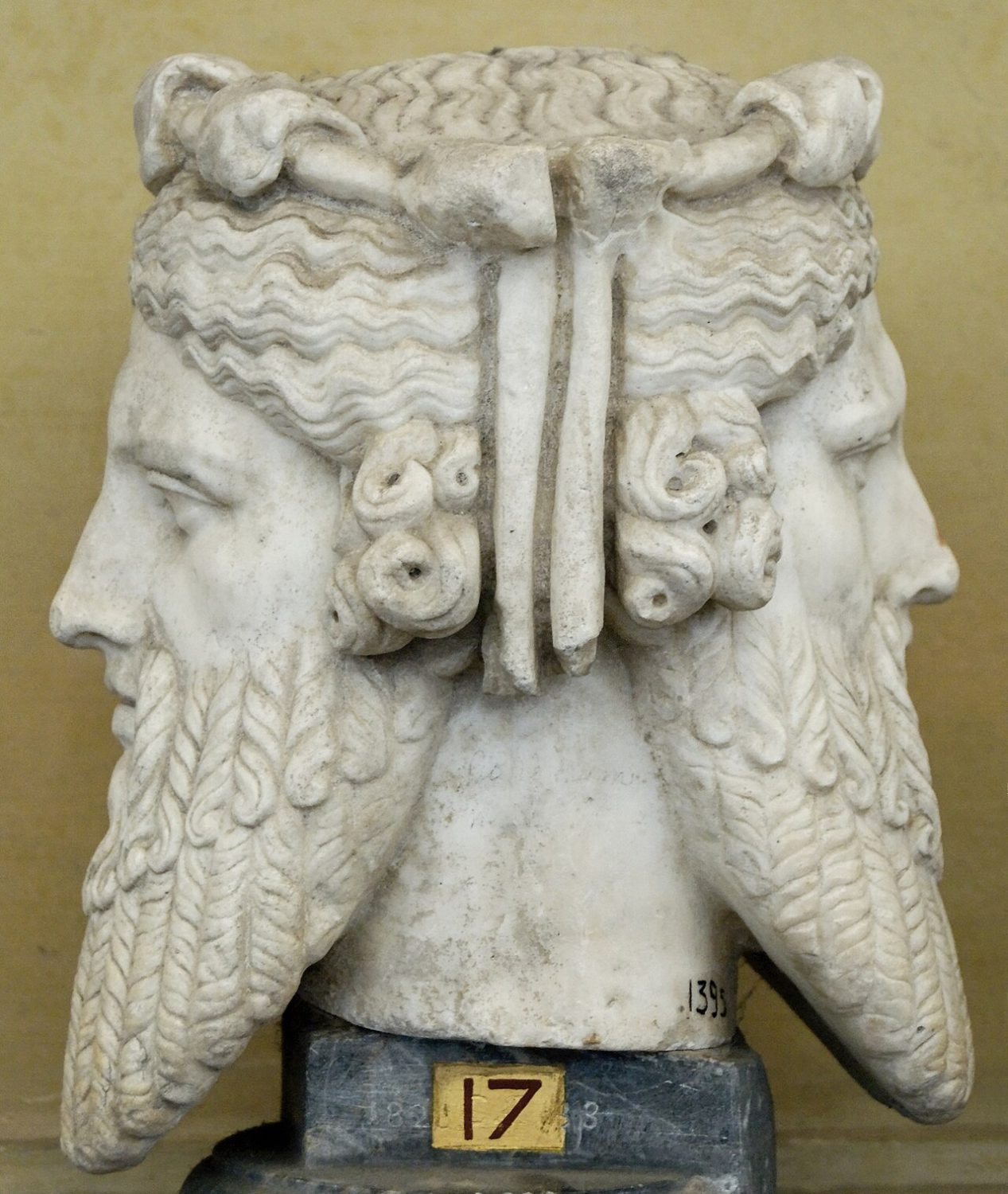 Double herm, marble, Roman copy after a Greek original, photo by Marie-Lan Nguyen, 2009, courtesy of Wikipedia Commons