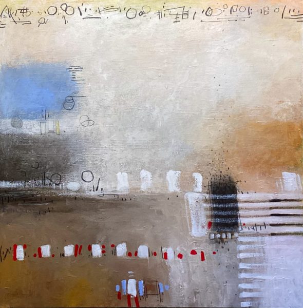 "Bilingual," acrylic and charcoal on canvas, image courtesy of the artist, Nolan Winkler