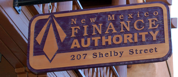 New Mexico Finance Authority's building sign