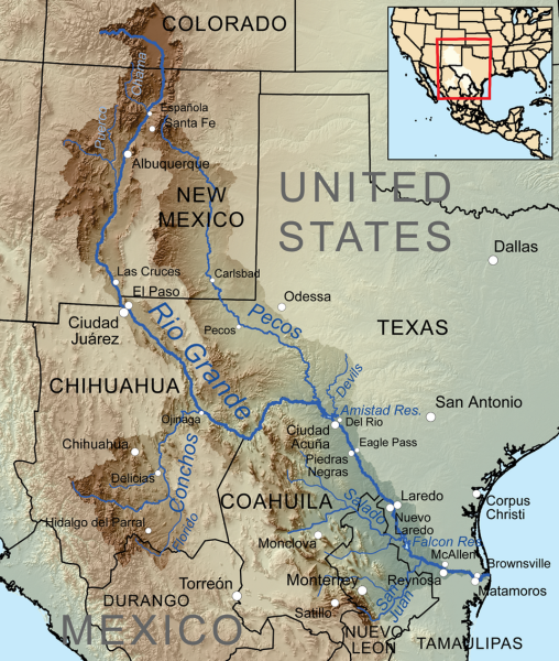 Map of Rio Grande/Rio Bravo water basin.