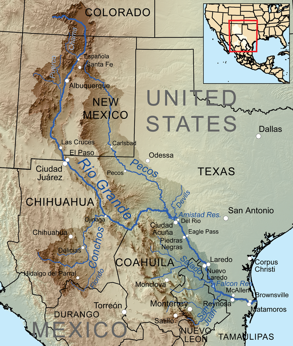 Map of Rio Grande/Rio Bravo water basin.