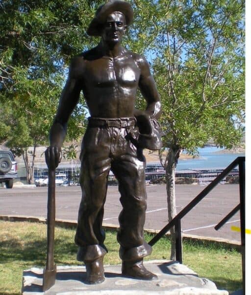 CCC statue in Elephant Butte Historic District