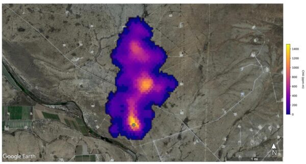 NASA imaging of methane hotspot near Carlsbad, New Mexico