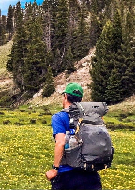 Hiker in Carson National Forest in Taos County, New Mexico