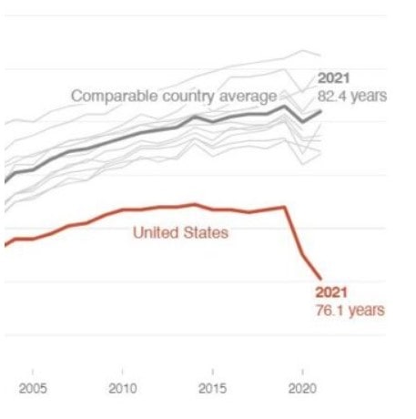 Global life expectancy graph