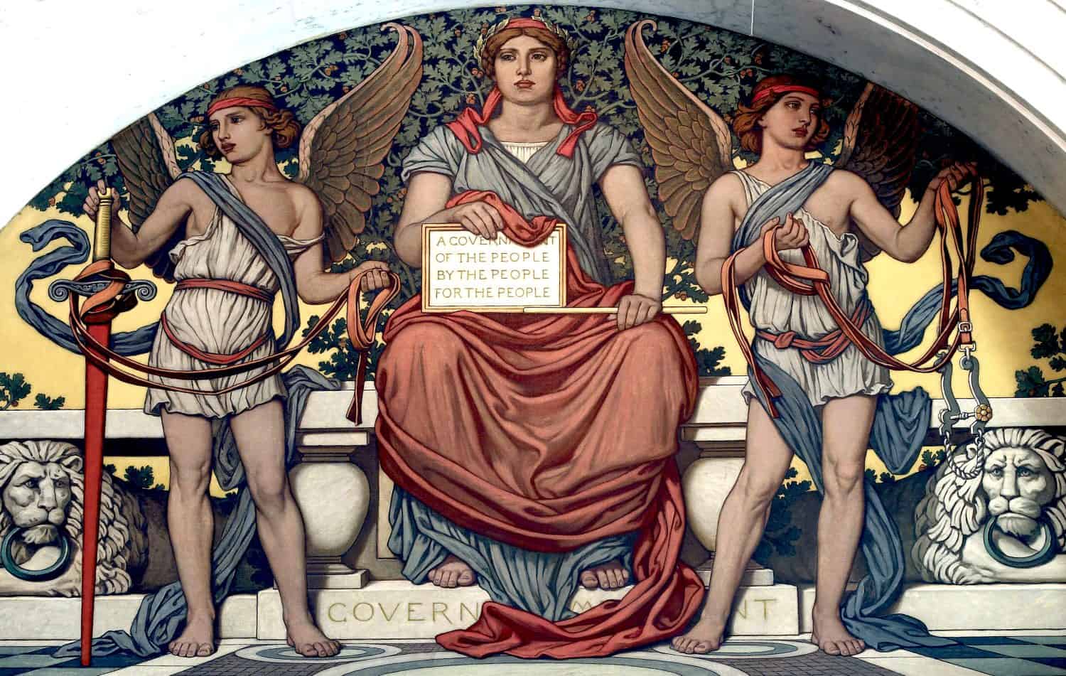 Detail from Government. Mural by Elihu Vedder. Lobby to Main Reading Room, Library of Congress Thomas Jefferson Building, Washington, D.C.