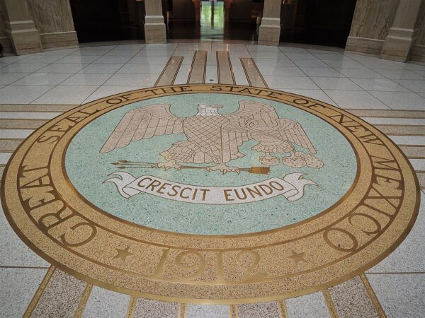 New Mexico's Great Seal on the floor of the Capitol rotunda