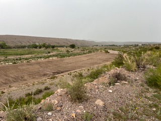 An arroyo in Monticello re-graded by Flood Commissioner Sandy Jones, July, 27, 2024, following a heavy rain.