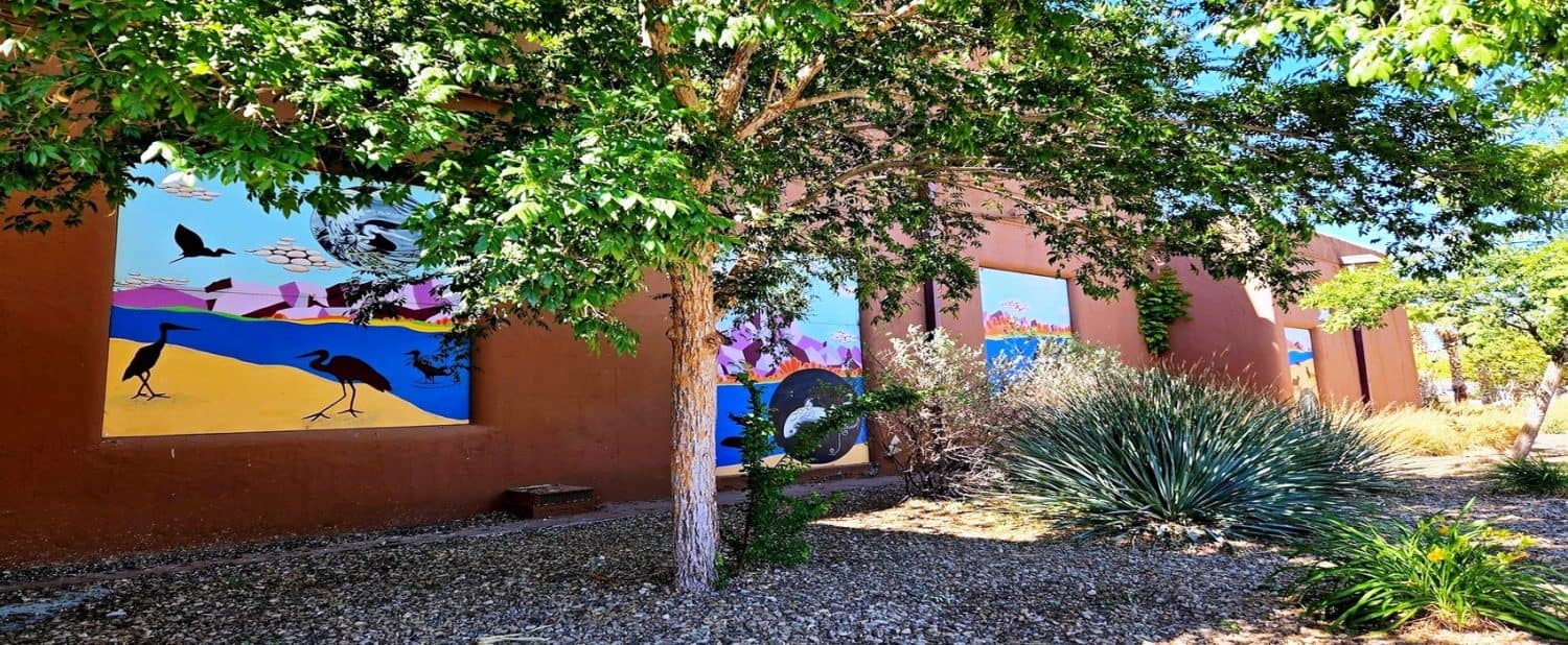 Lee Belle Johnson Building from the side featuring its murals; image courtesy of the city's website