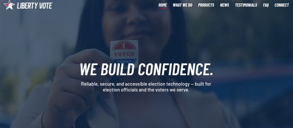 Screen shot of Liberty Vote's web page