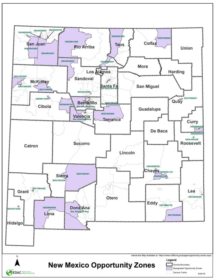 New Mexico Opportunity Zone map