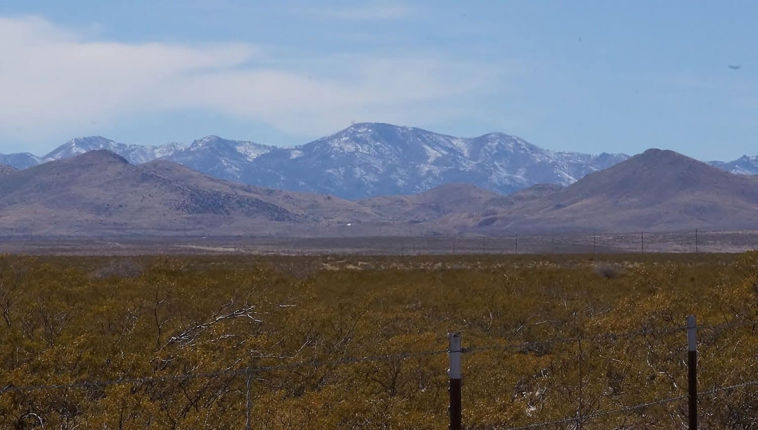 Copper Flat Mine location between Black and Animas Peaks in the foothills of the Black Range