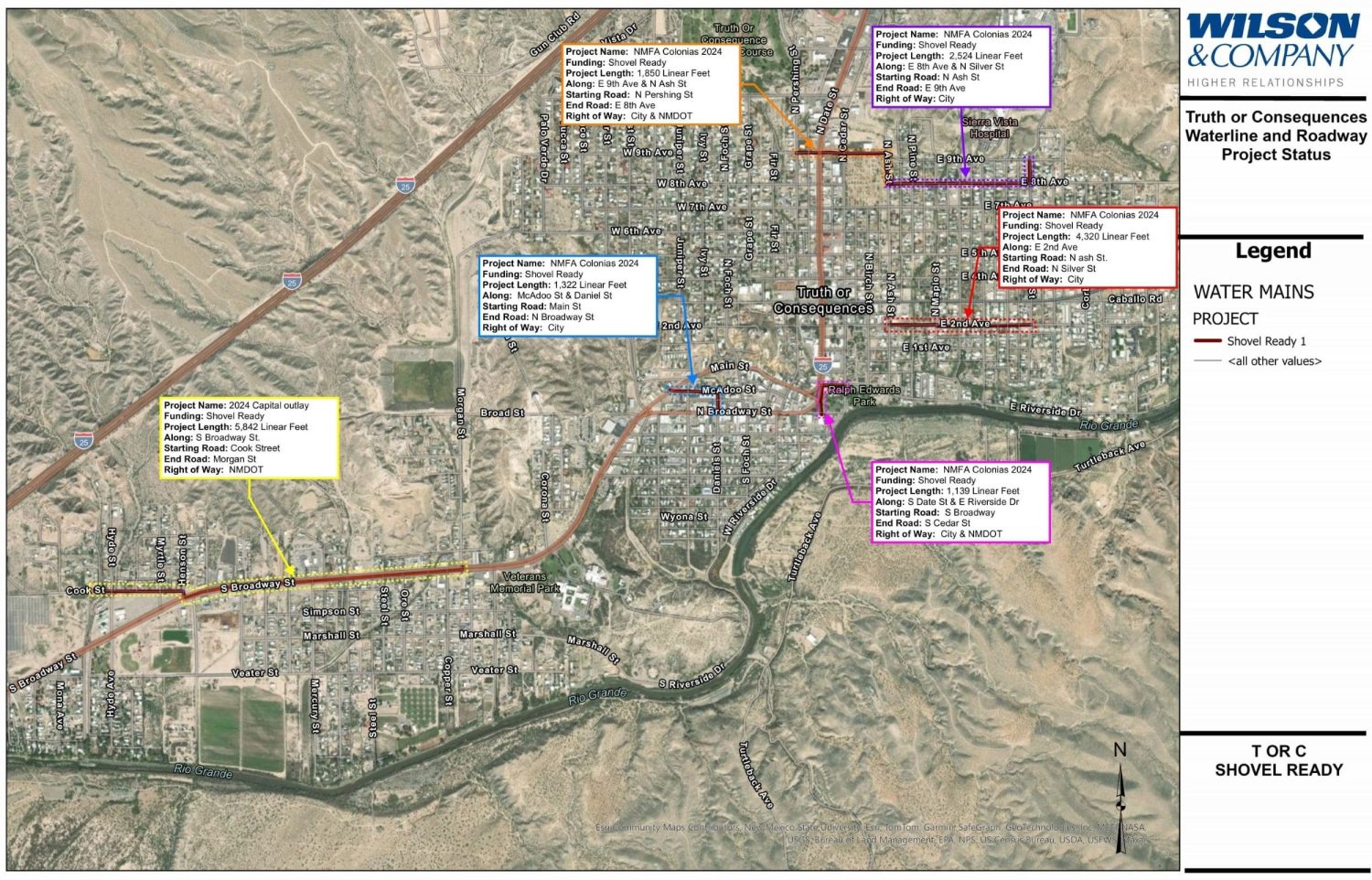 Map of part of the Shovel Ready project from the city's website