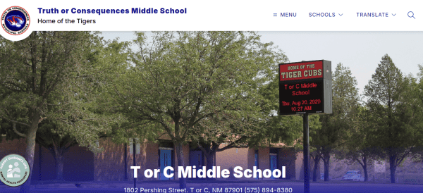T or C Middle School, photo courtesy of school district website