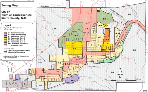 Truth or Consequences' zoning map; image from the city's website