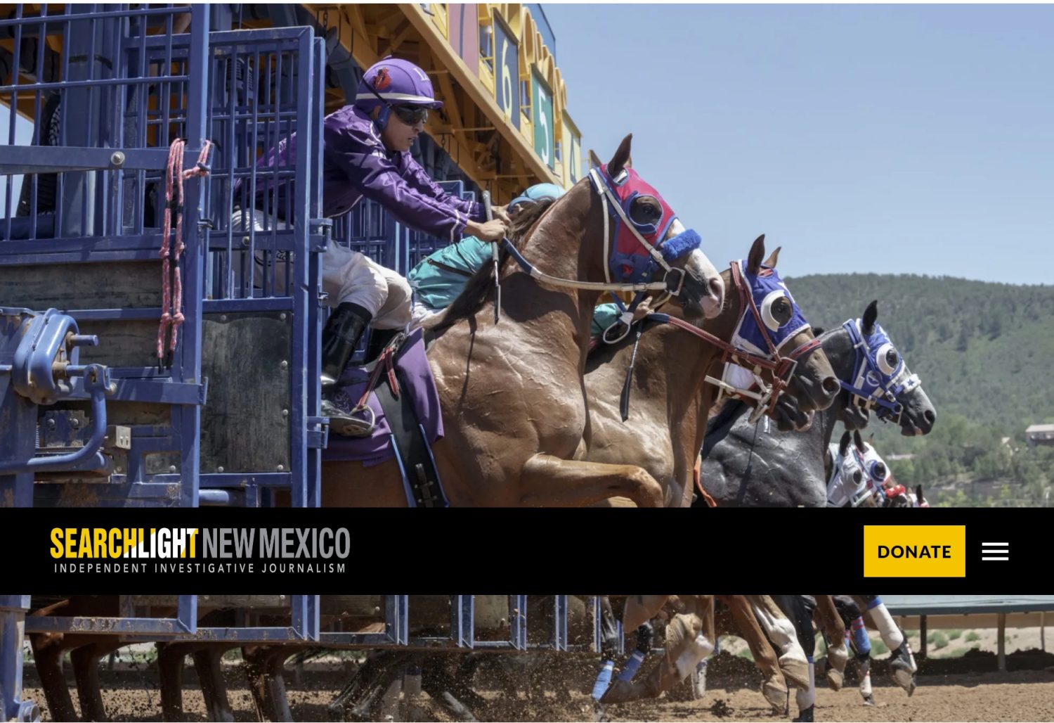 Racehorses compete at Ruidoso Downs Race Track and Casino in July