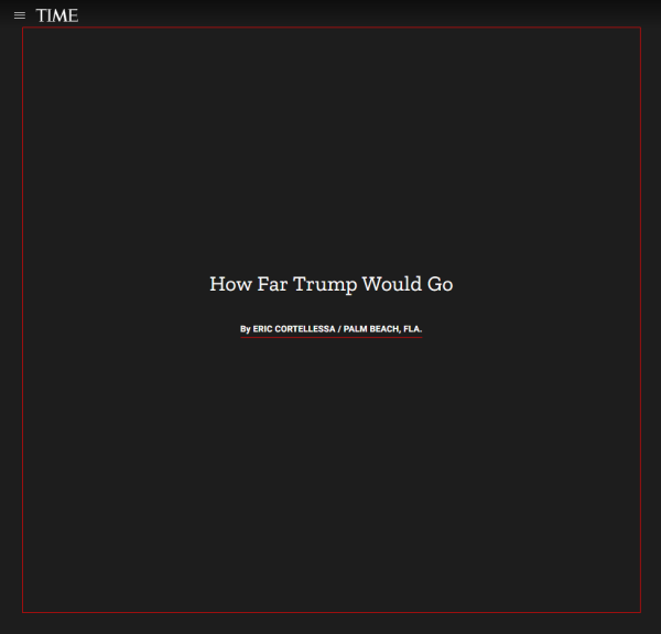 Time magazine's cover story on Trump