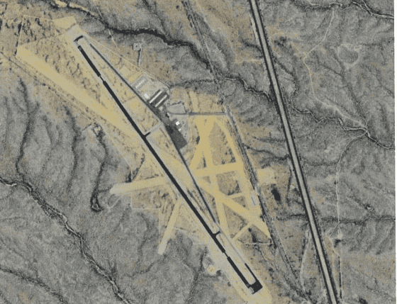 Ariel view of the city's airport