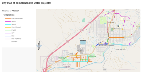 Current water projects on the books in T or C; image from the city's website