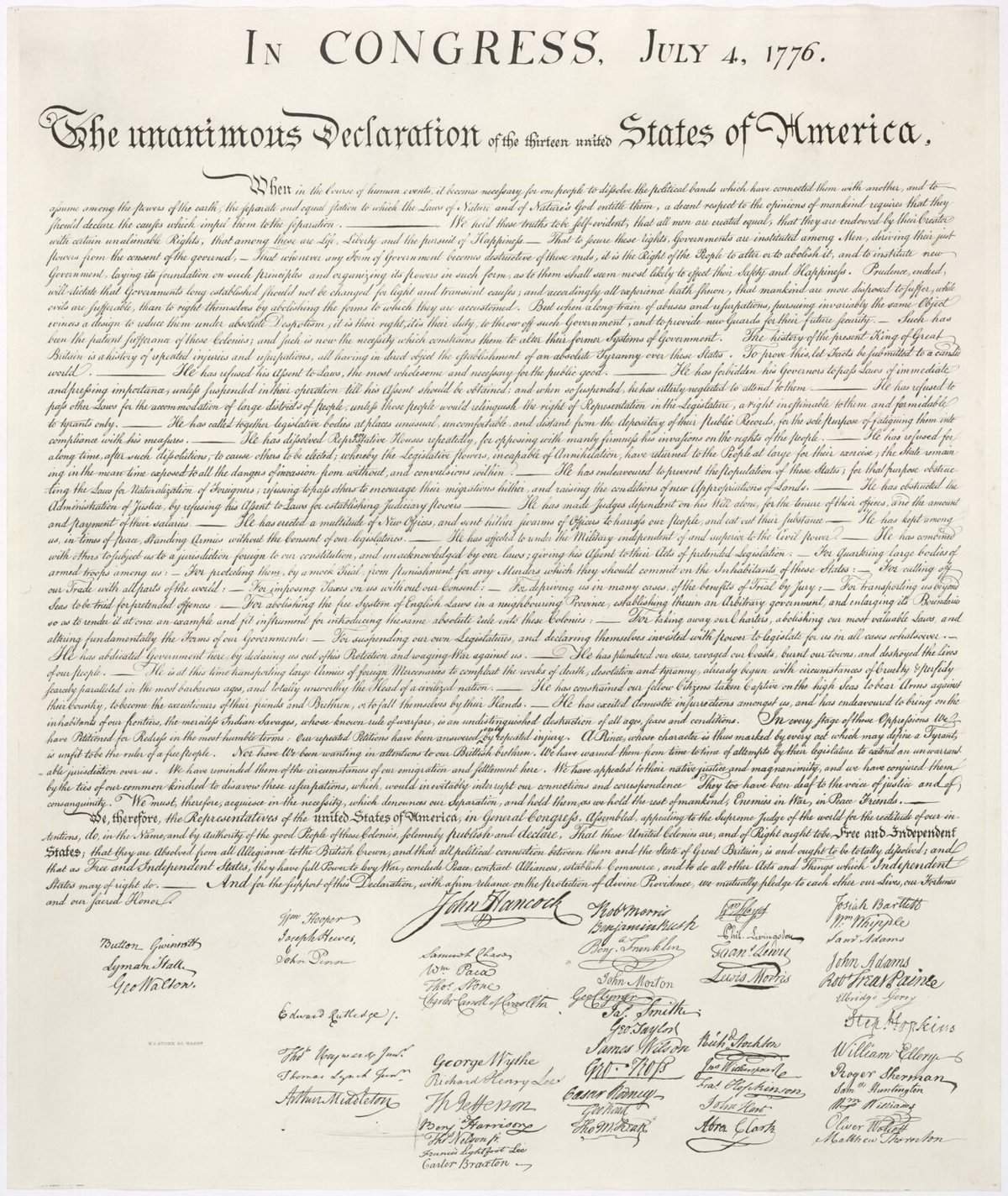 Manuscript of the Declaration of Independence.