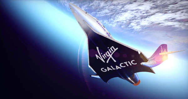 Promotional graphic for Virgin Galactic