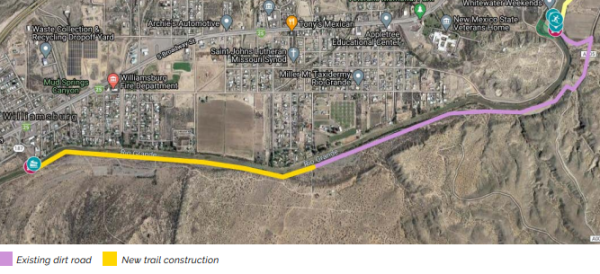Image of the Village of Williamsburg and Truth or Consequences proposed Healing Waters Trail, linked on the VOW website