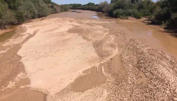 Dry stretch of Middle Rio Grande in September 2018