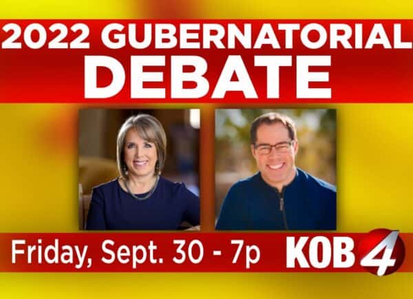 Graphic promoting New Mexico's first 2022 gubernatorial debate
