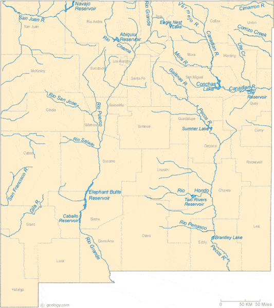 New Mexico rivers map