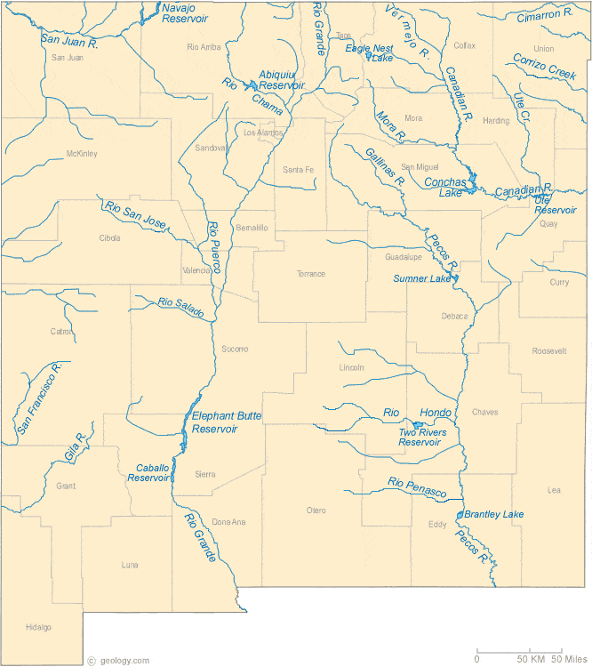 New Mexico rivers map