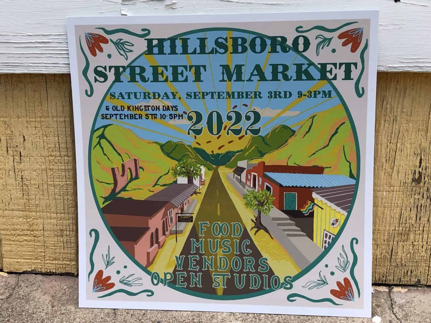 poster of the 1st Hillsboro street market on Saturday September 3rd.