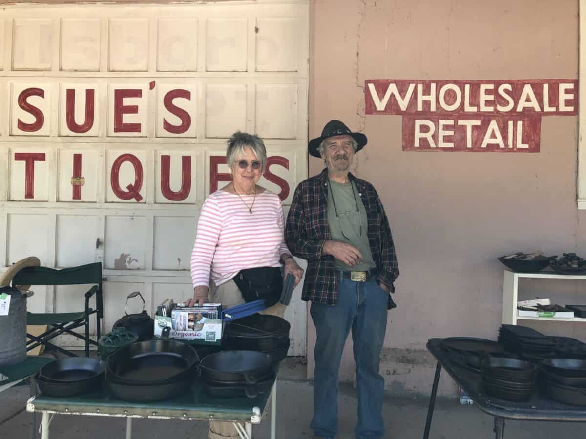 2 vendors at the Hillsboro street market in front of Sue's antiques..