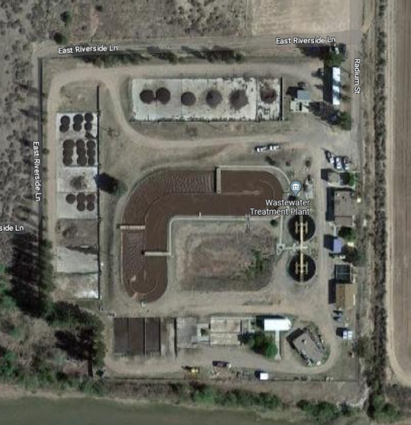 The Truth or Consequences wastewater treatment plant from the air, courtesy of the city's website